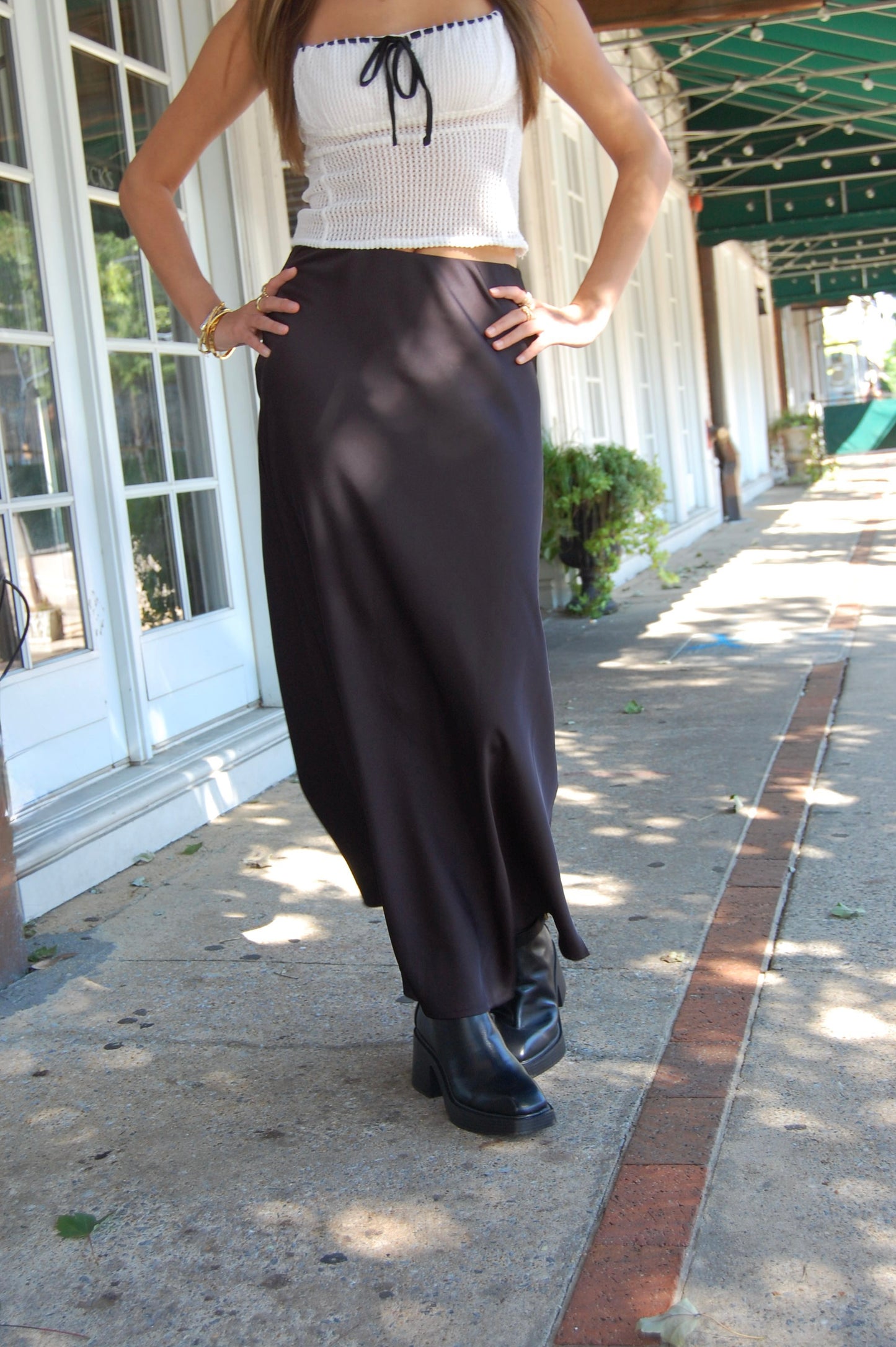 Satin Midi Skirt