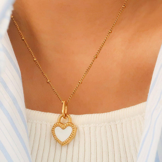 Kylie Non-Tarnish Double-Sided Heart Necklace