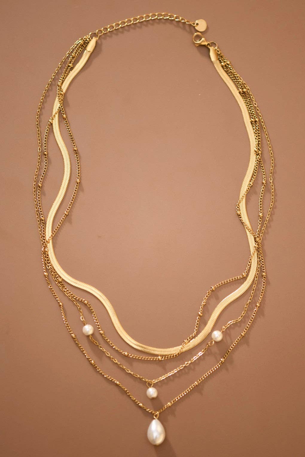 Non Tarnish Four Pearl Necklace