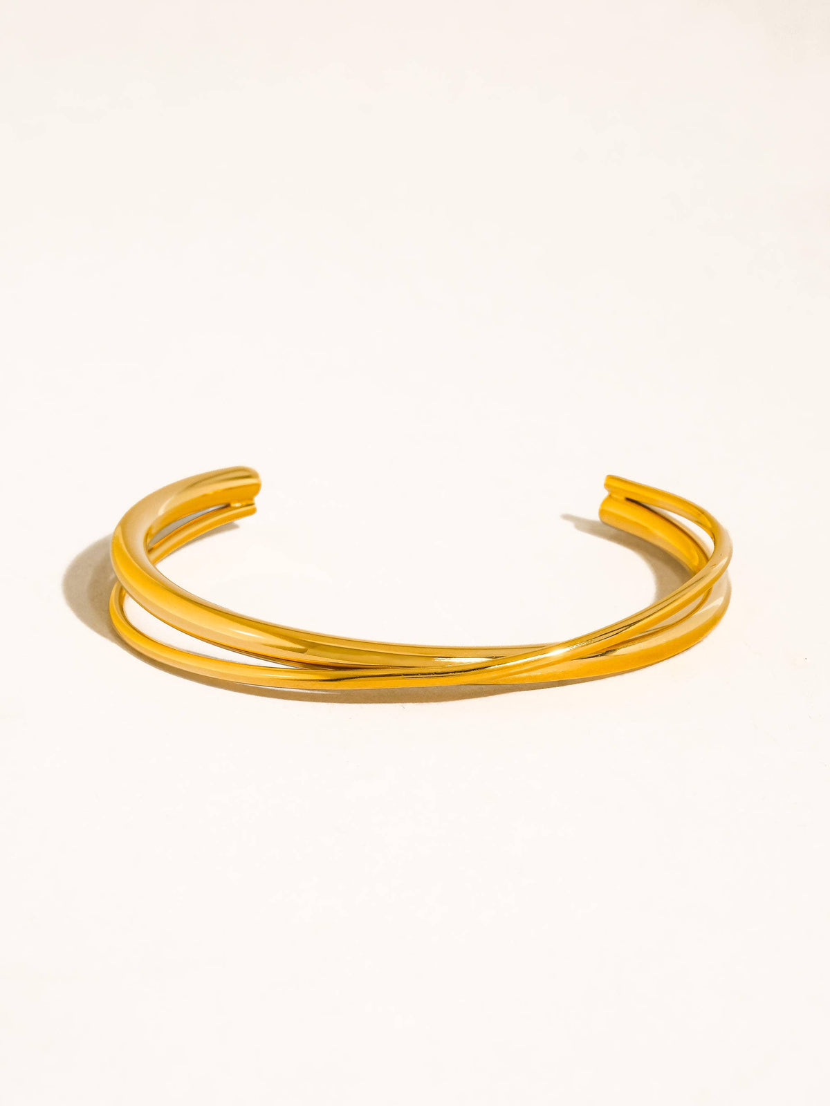 Rivoli 18K Gold Non-Tarnish Crossover Cuff Bracelet
