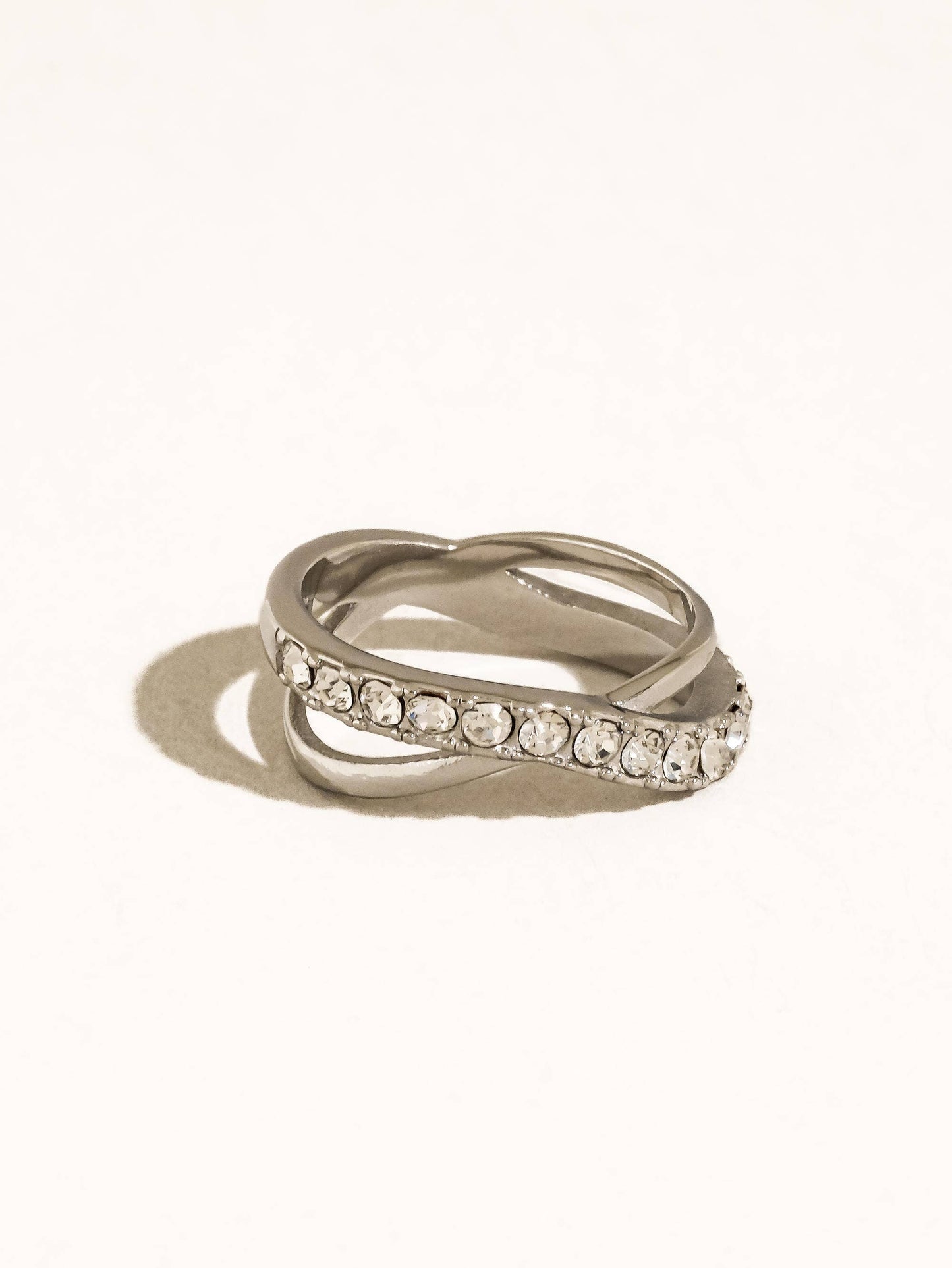 Rue 18K Gold Non-Tarnish CZ Crossover Ring