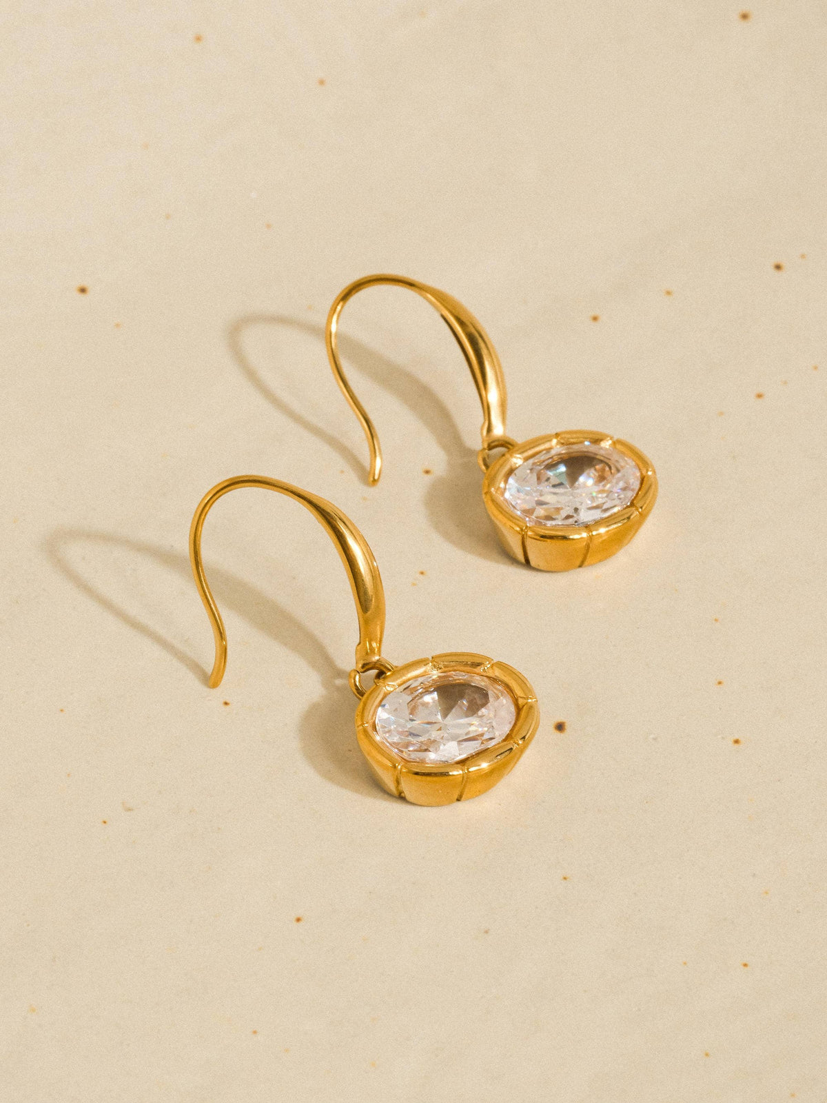 Non-Tarnish Oval CZ Earrings