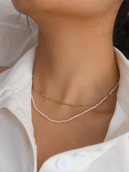 Camryn Non-Tarnish Layered Pearl Necklace