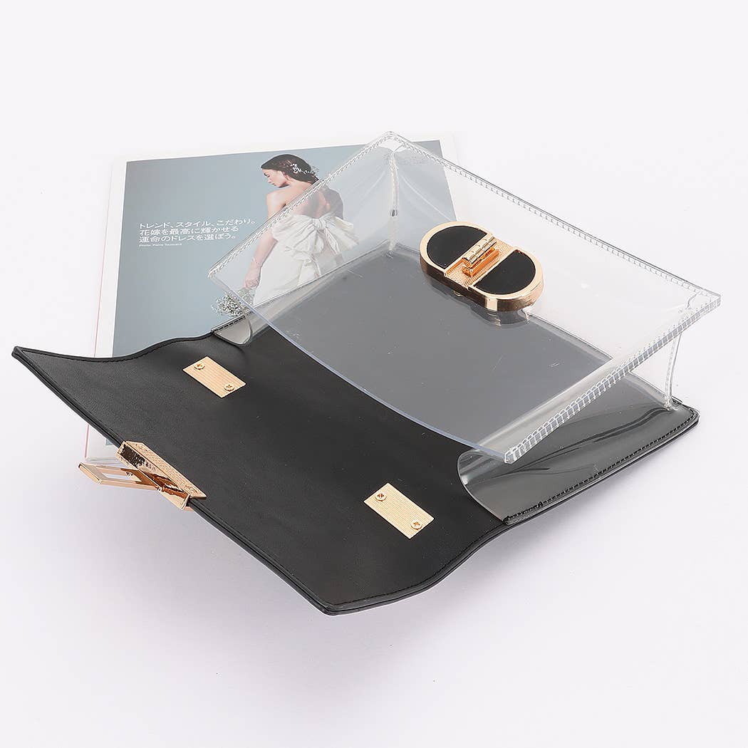Clear & Leather Combo Bag