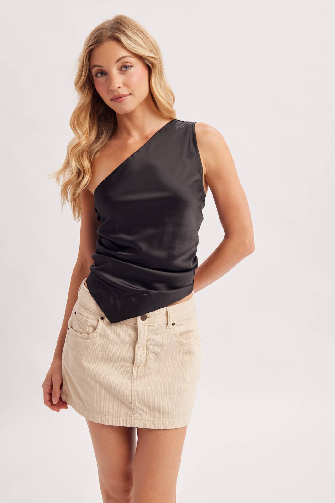 Satin One Shoulder Top