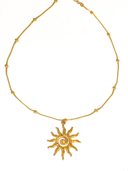 Non-Tarnish Boho Sun Necklace