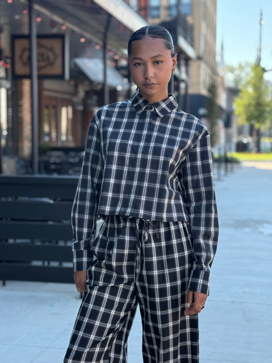 Plaid Top Set