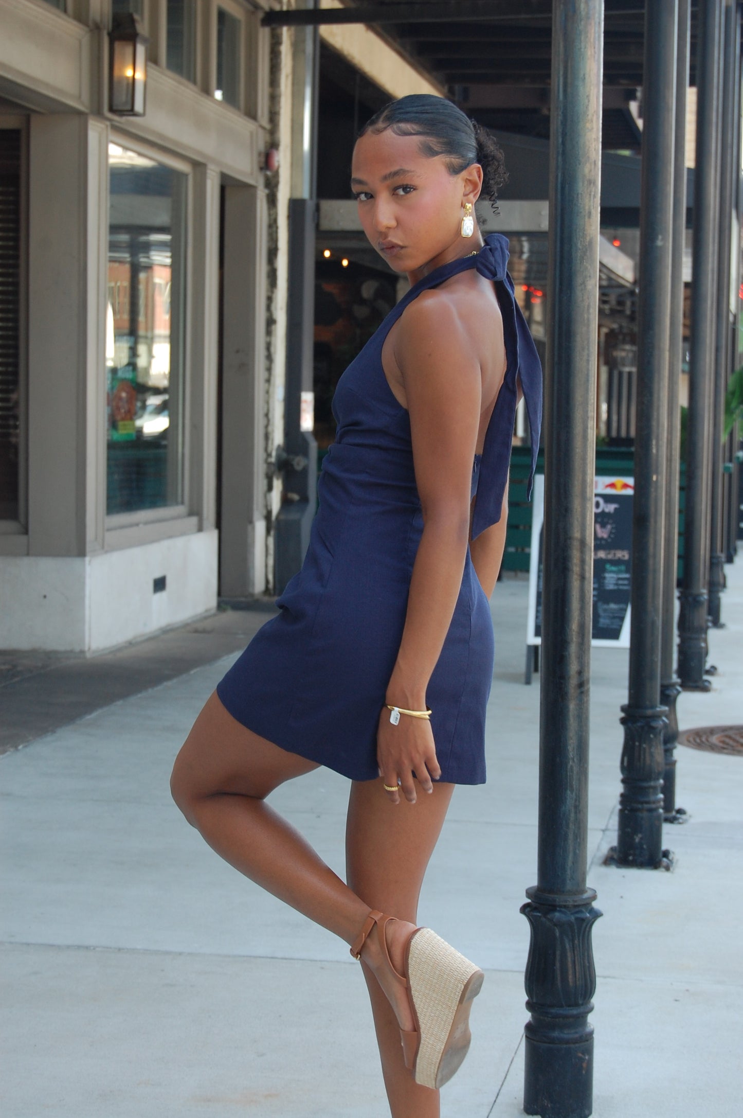 Twist Halter Mini Dress