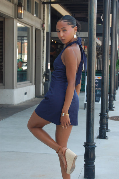 Twist Halter Mini Dress