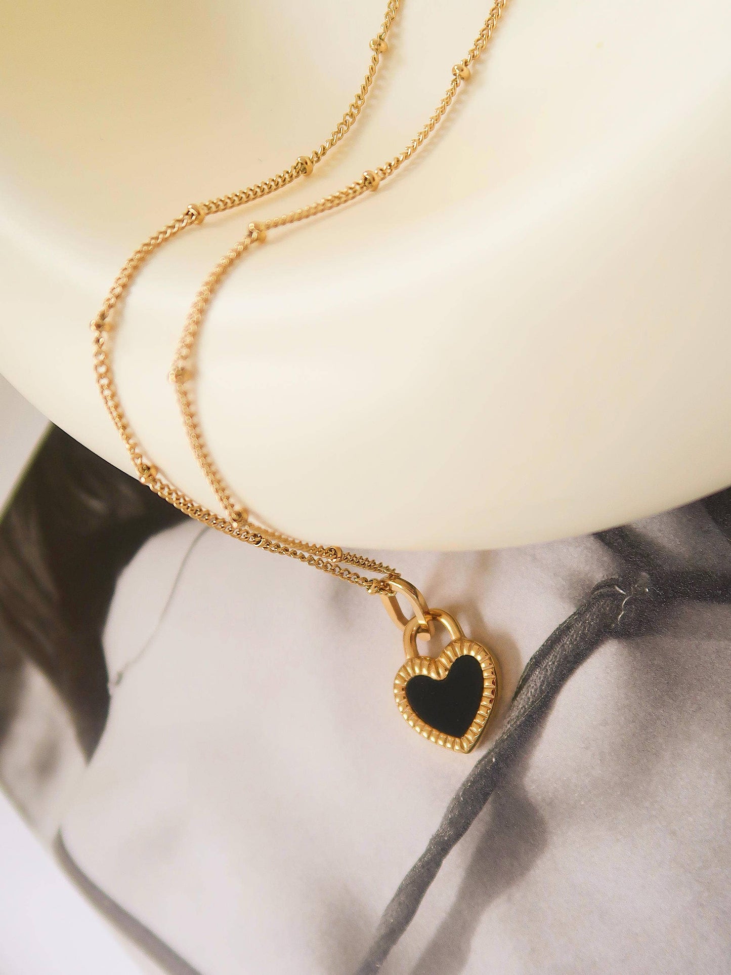 Kylie Non-Tarnish Double-Sided Heart Necklace