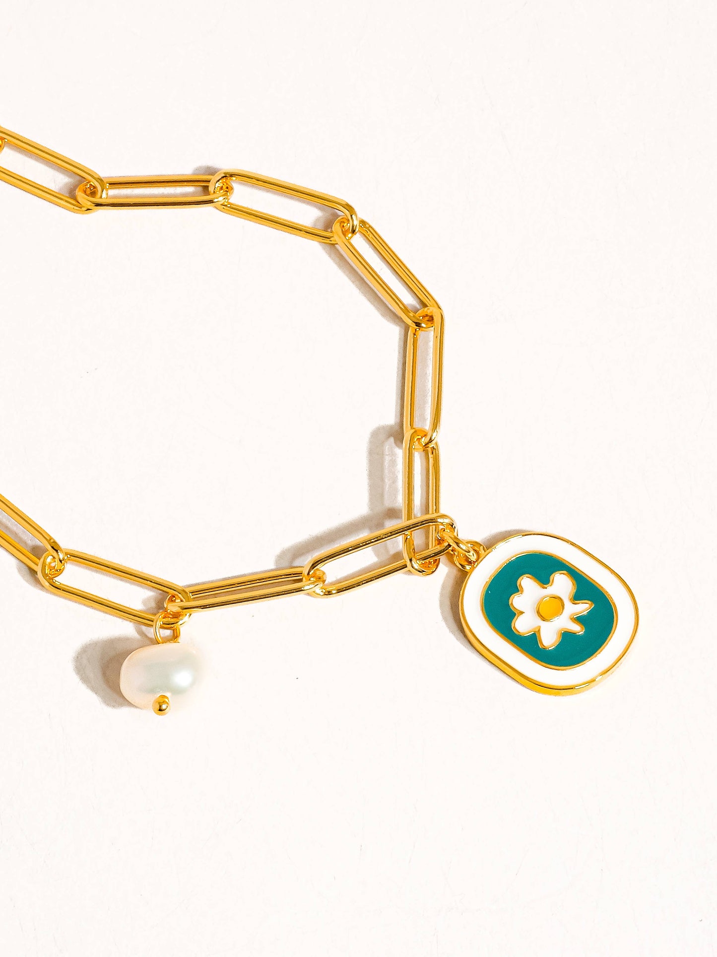 Timéo 18K Gold Vintage Daisy Chain Necklace