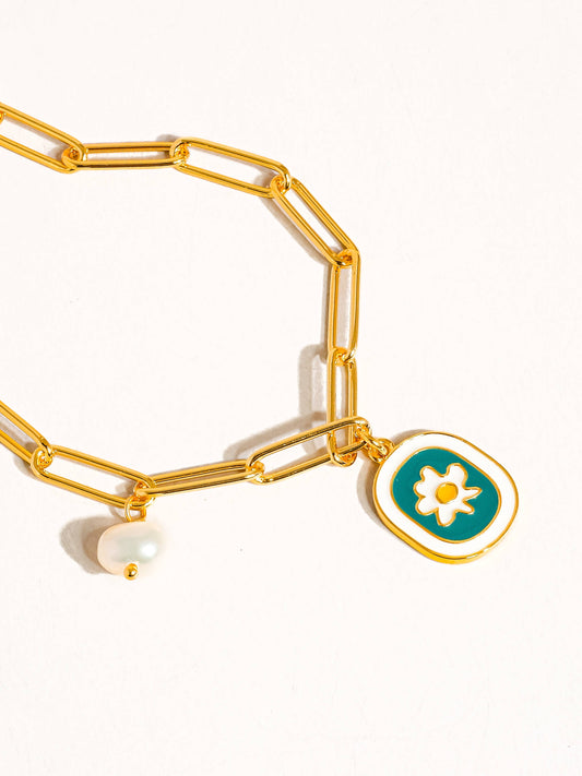 Timéo 18K Gold Vintage Daisy Chain Necklace