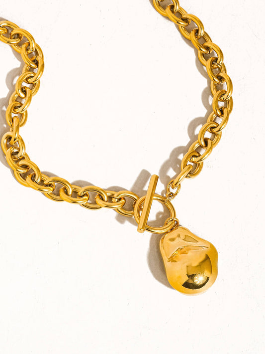 Non-Tarnish Large Pearl Chain Necklace