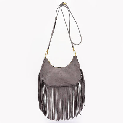 Fringe Suede Crossbody Bag