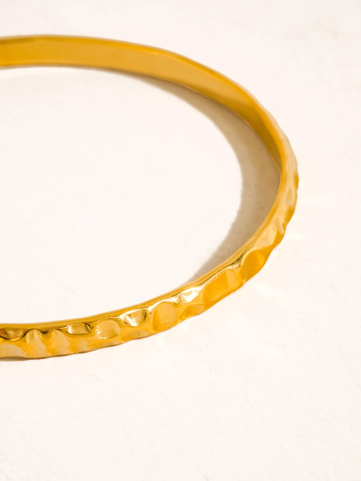 Emerson 18K Gold Non-Tarnish Hammered Bangle Bracelet