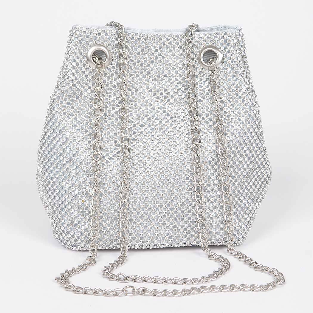 Rhinestone Bucket Chain Bag