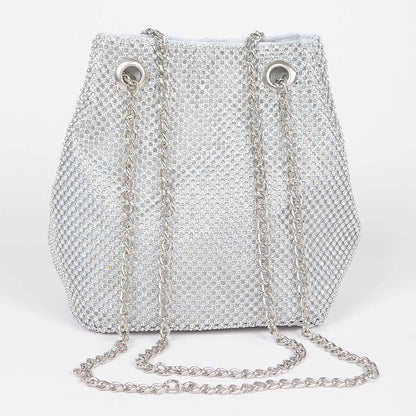 Rhinestone Bucket Chain Bag