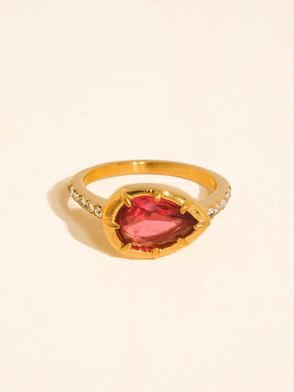 Verdet 18K Gold Non-Tarnish Gemstone Statement Ring