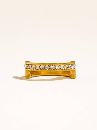 Oralia 18K Gold Non-Tarnish CZ Pave Band Ring