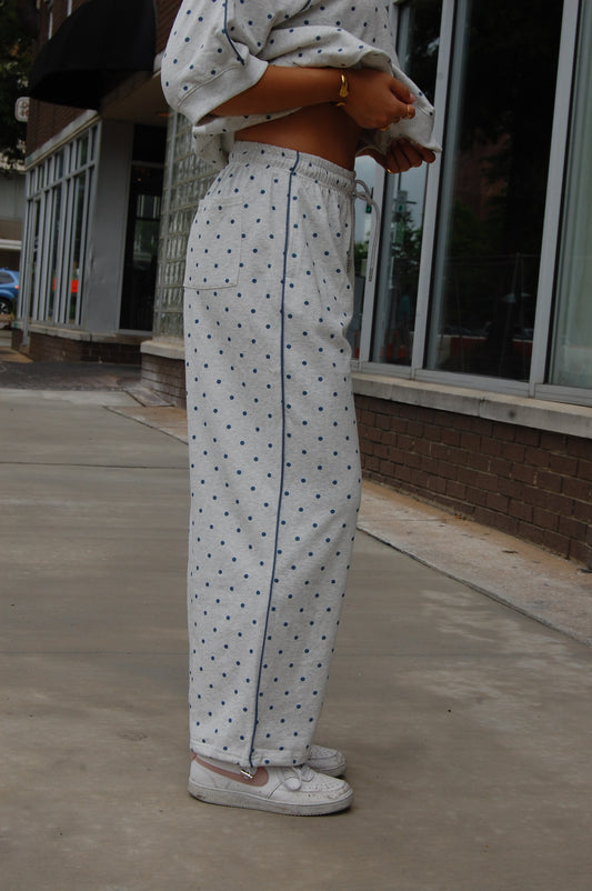 Piping Polka Dot Pants Set