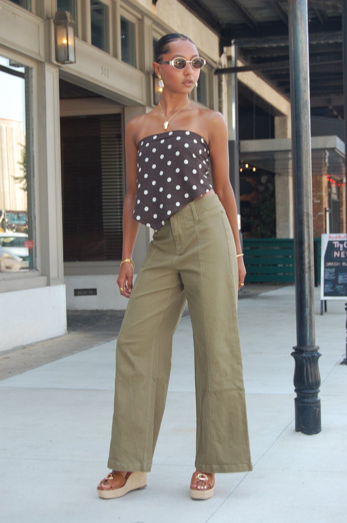 High Waist Wide Leg Trousers