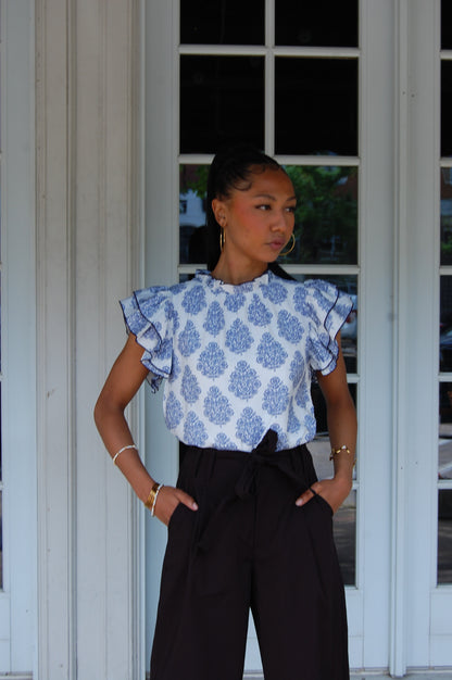 Ruffle Sleeve Blouse