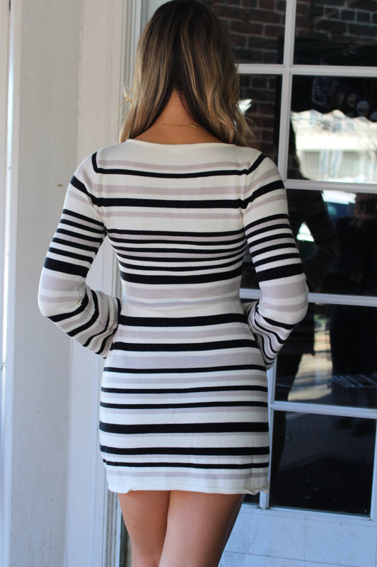Stripe Bell Sleeve Dress