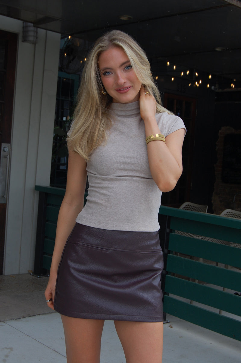 Faux Leather Skort