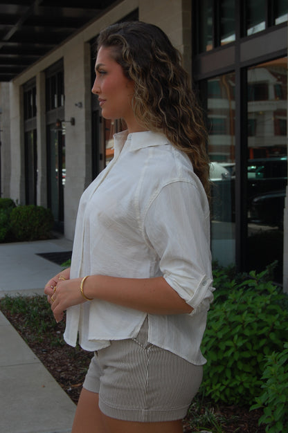 Linen Raglan Sleeve Top