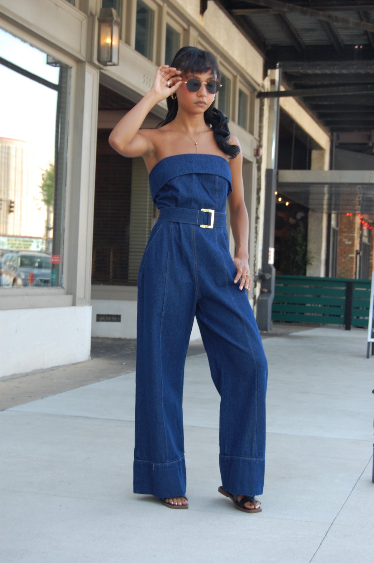 Tube Denim Jumpsuit