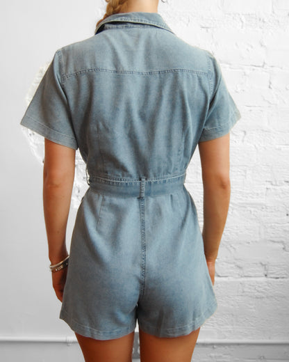 Snap Denim Romper