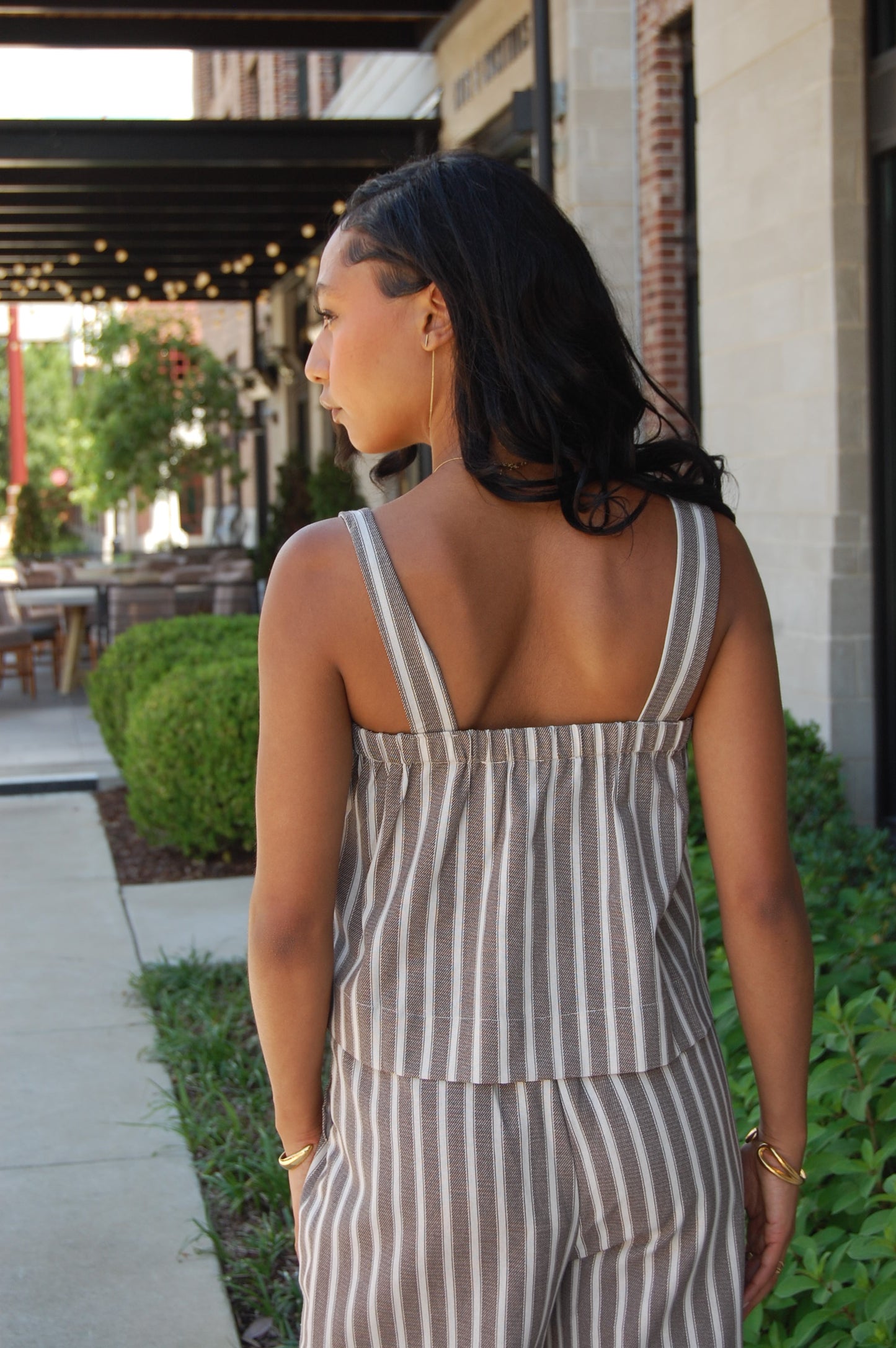Stripe Linen Top Set