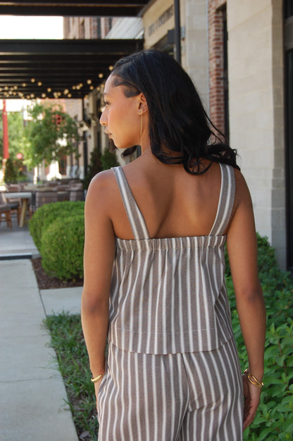 Stripe Linen Top Set