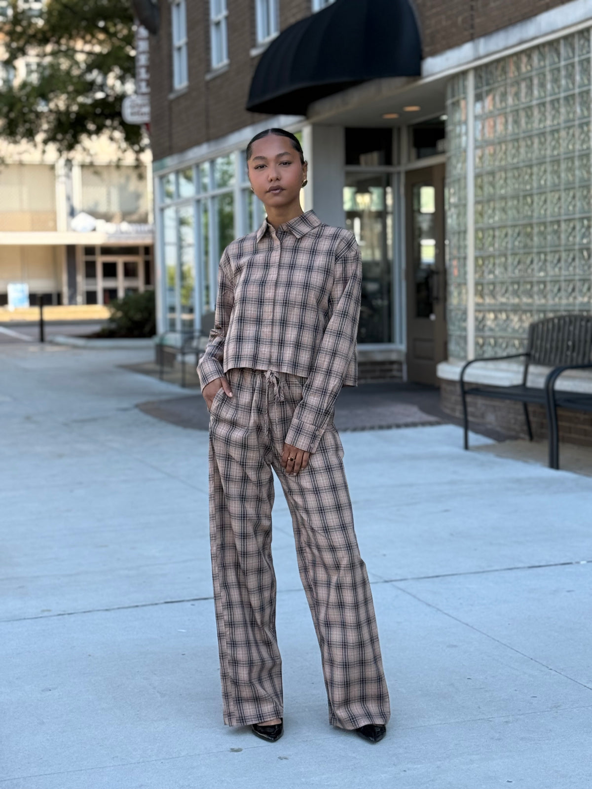 Plaid Top Set