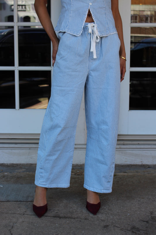 Denim Barrel Pant Set