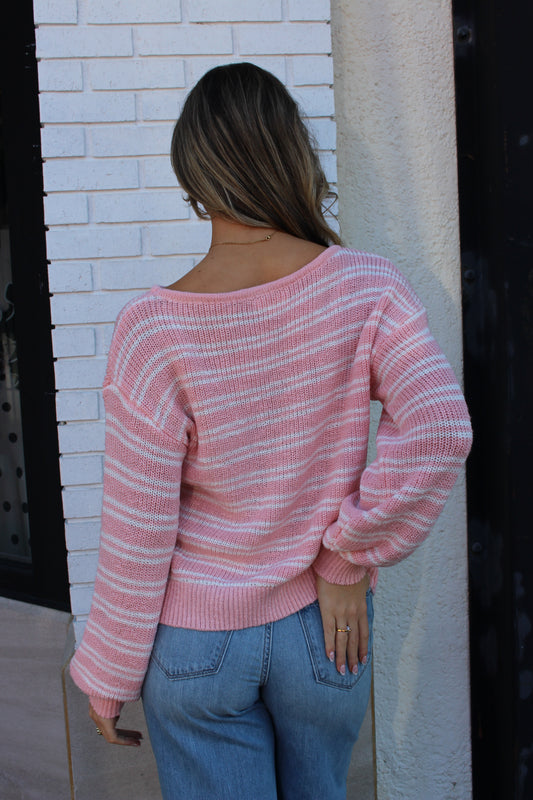 Boat Neck Stripe Sweater