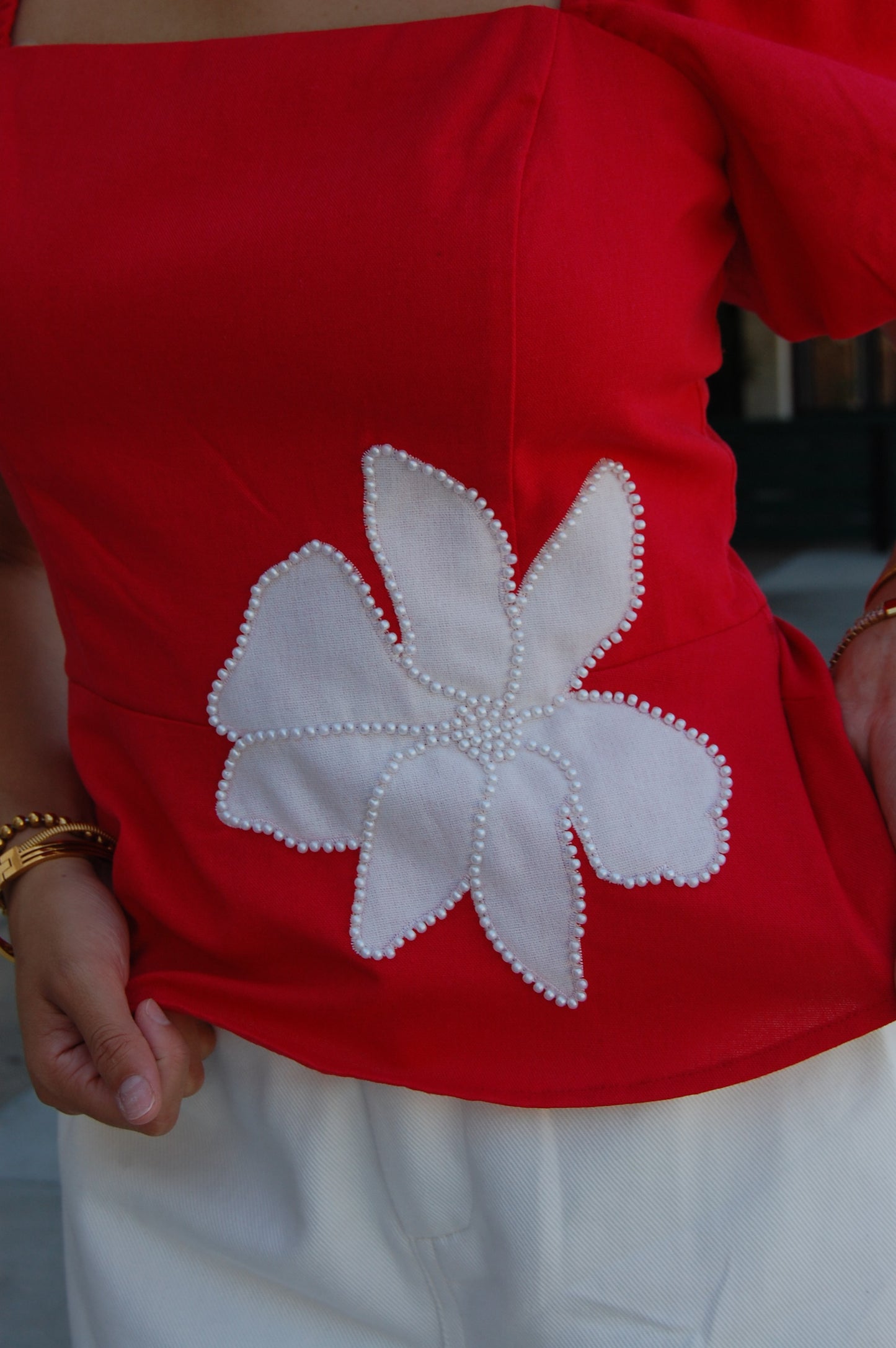 Pearl Floral Peplum Top