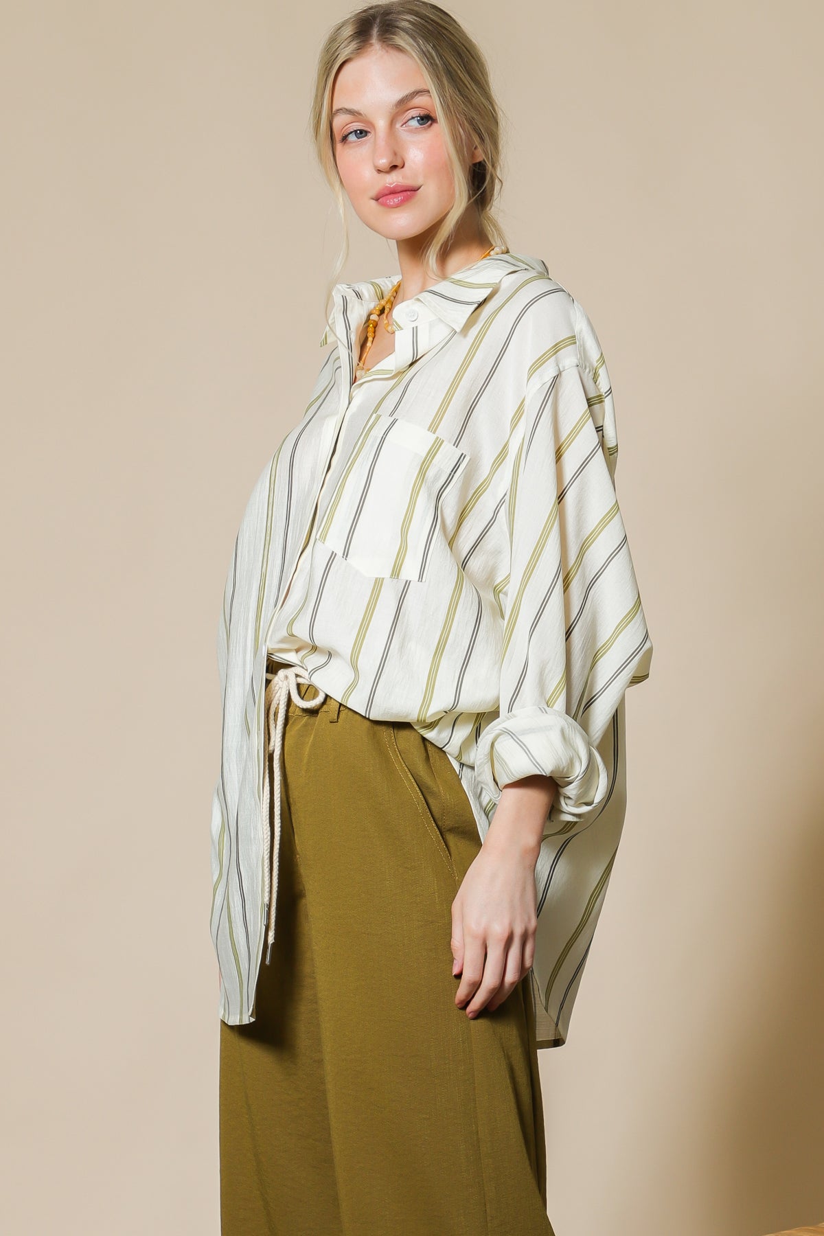 Stripe Oversized Button Down