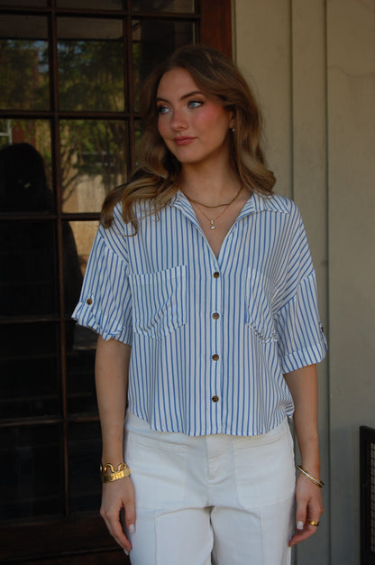 V-Neck Stripe Top