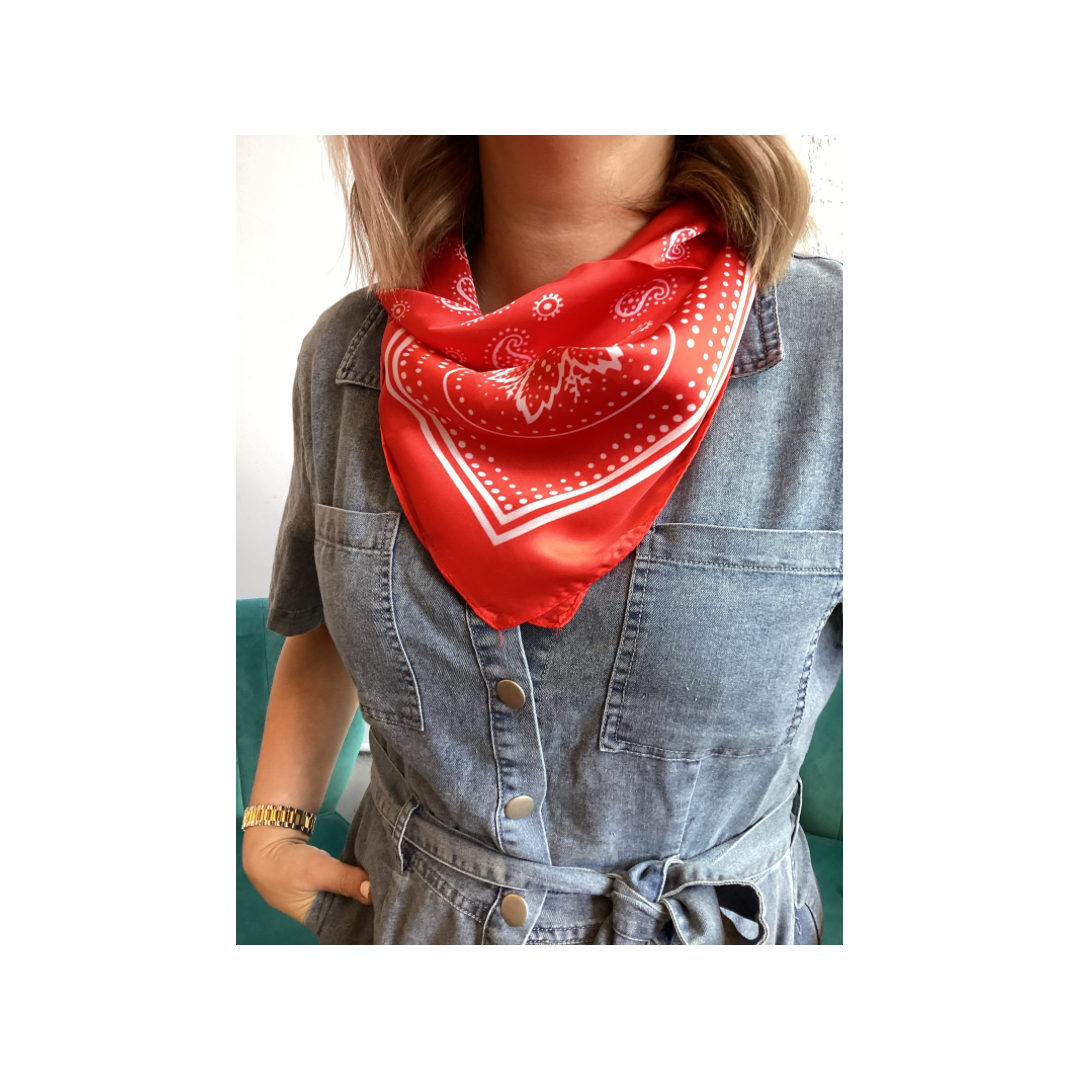 Scarf with Bandana Print