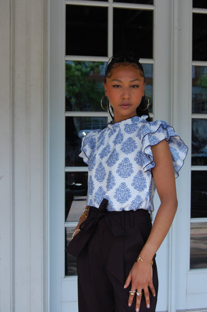 Ruffle Sleeve Blouse