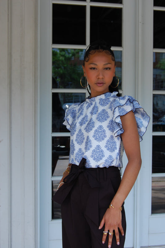 Ruffle Sleeve Blouse