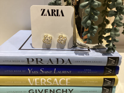 CZ Clover Stud Earring