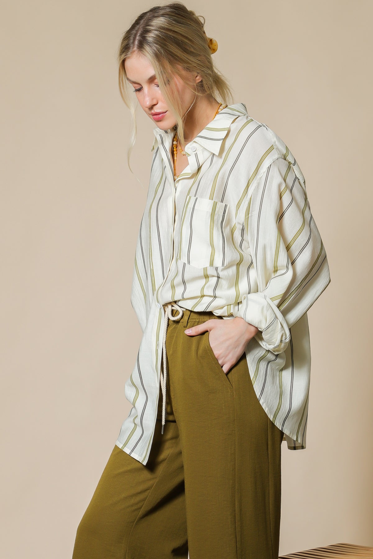 Stripe Oversized Button Down