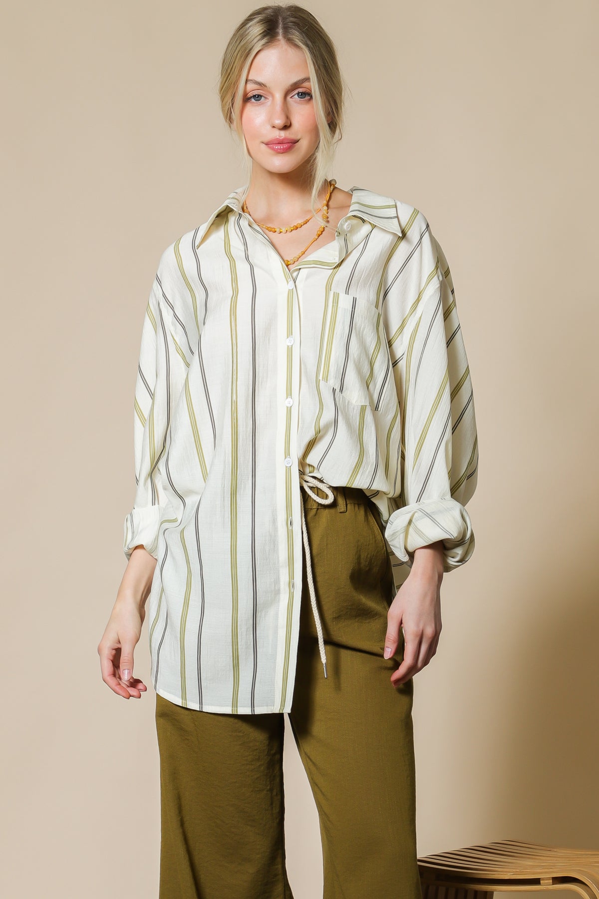 Stripe Oversized Button Down