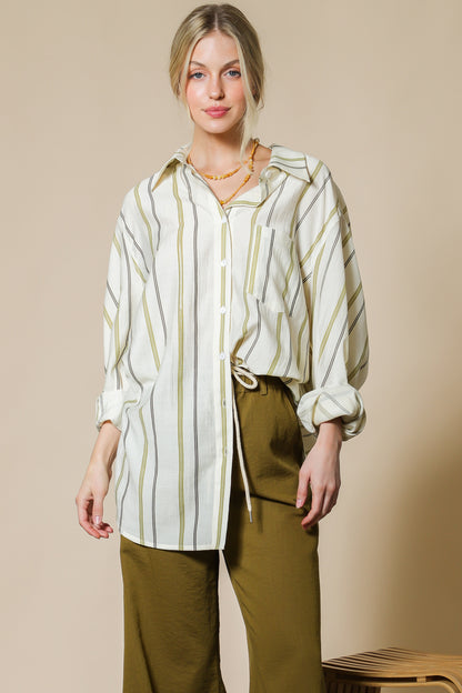 Stripe Oversized Button Down