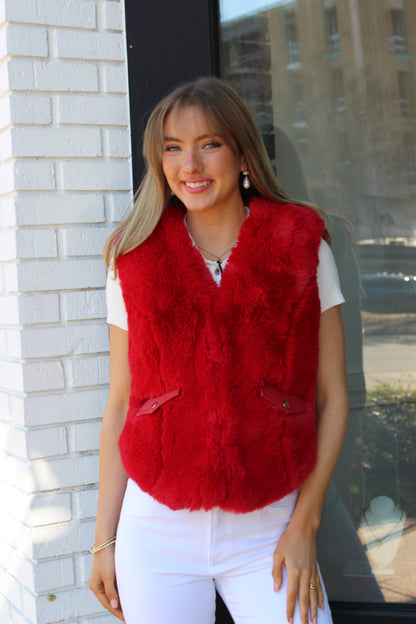 Leather Pocket Fur Vest