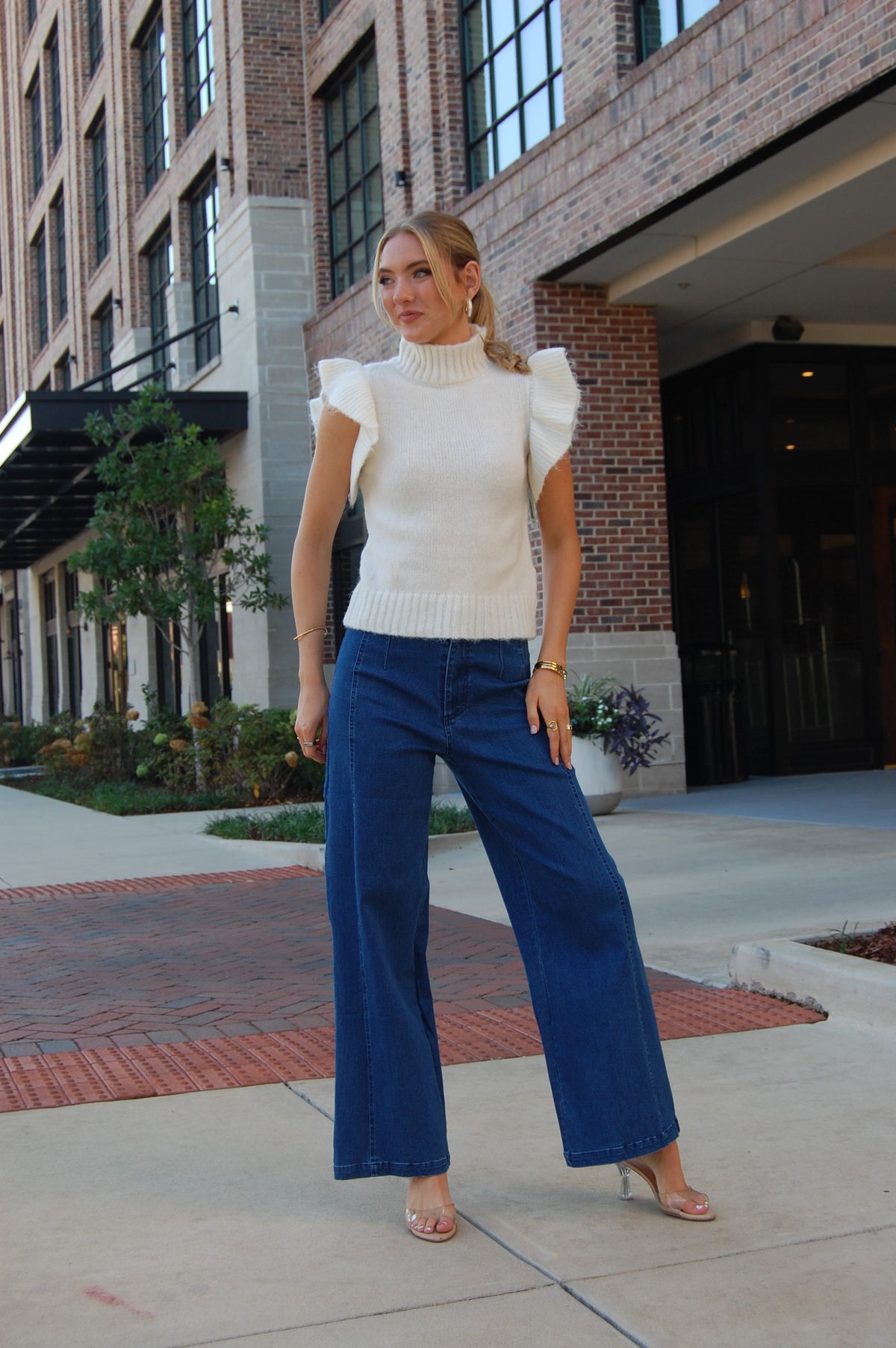 Stretch Wide Leg Pants