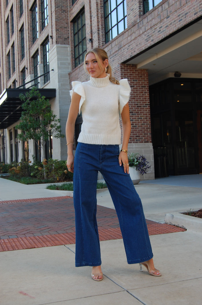 Stretch Wide Leg Pants