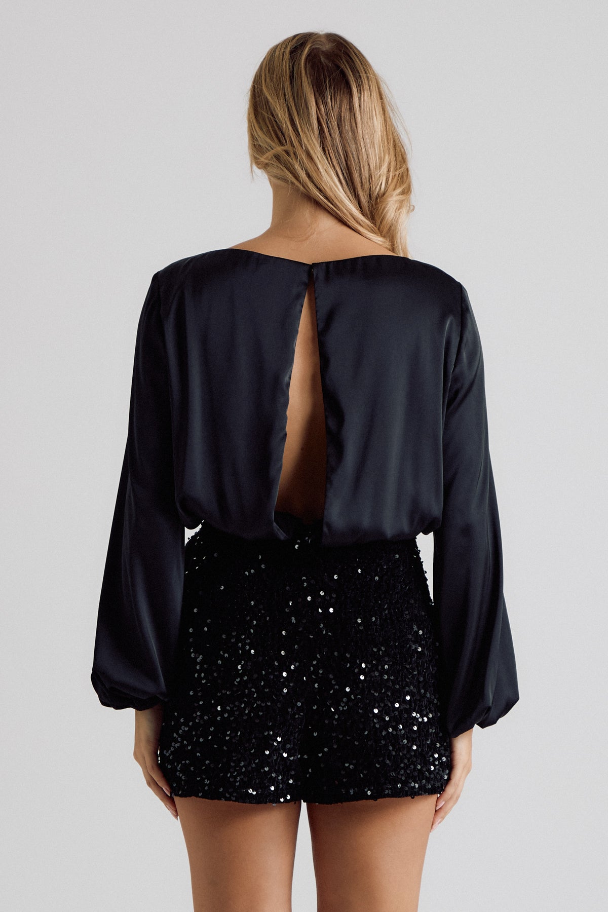 Satin Sequin Romper